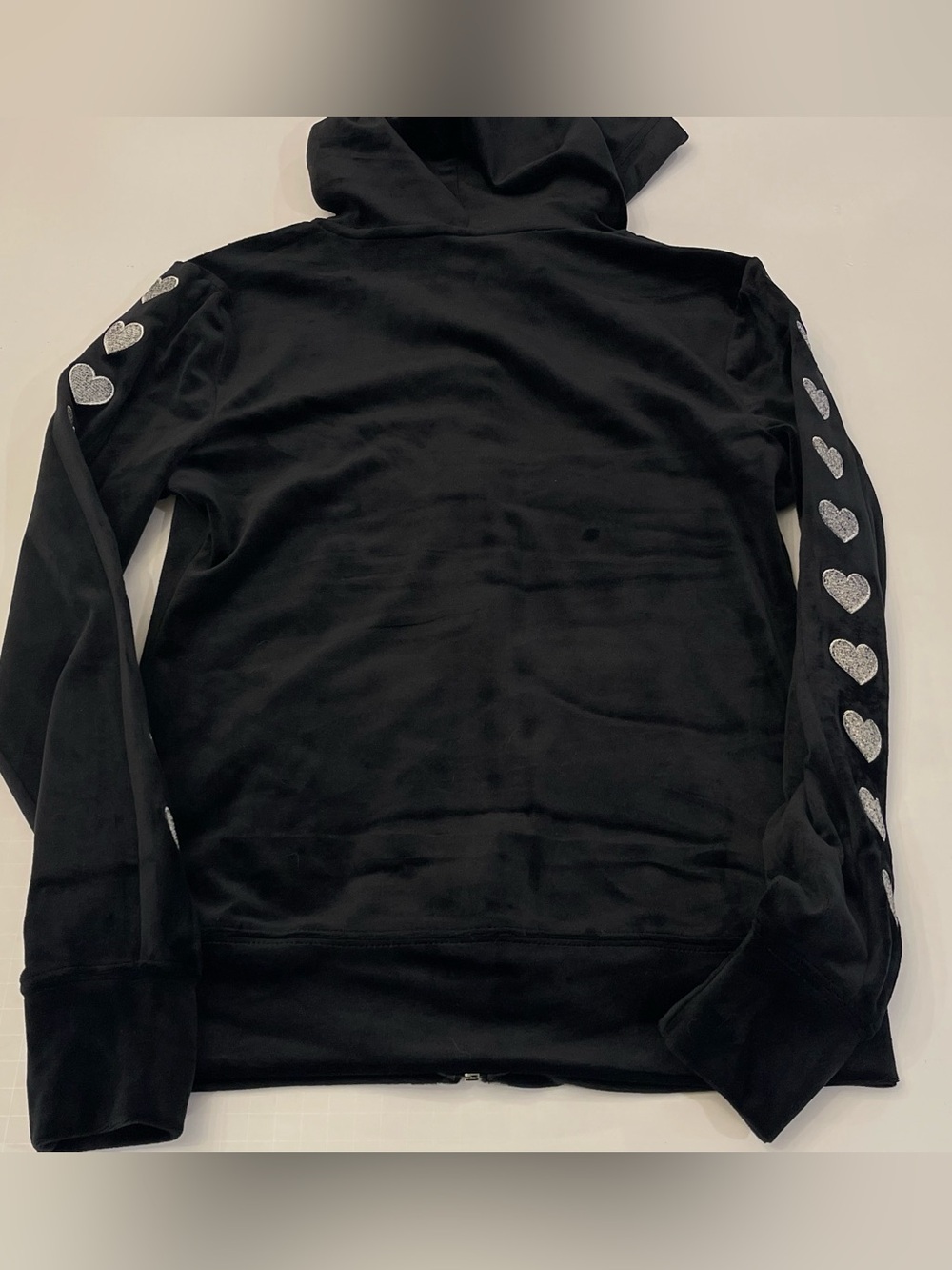 Iconic Paris Hilton Velour Hoodie Black Size XS - Picture 2 of 9